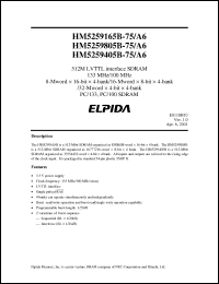 Click here to download HM5259805B-75 Datasheet