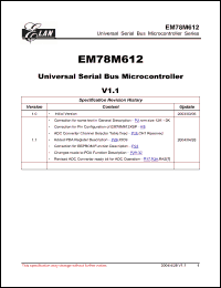 Click here to download EM78M612B Datasheet