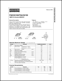 Click here to download FQU2N100TU Datasheet