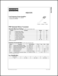 Click here to download KSA1378GBU Datasheet