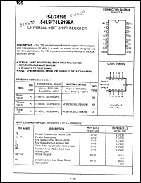 Click here to download 74LS195APCQM Datasheet