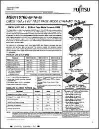 Click here to download MB8116100-60PZ Datasheet