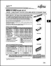 Click here to download MB81C1002-70P Datasheet