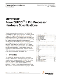 Click here to download MPC8378CVRAFFA Datasheet