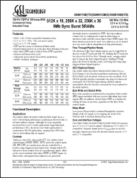 Click here to download GS88118BT-250I Datasheet