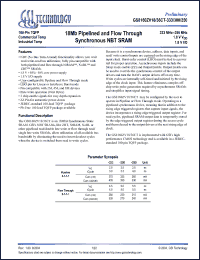 Click here to download GS8160ZV18CT-250 Datasheet