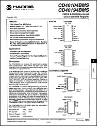 Click here to download CD40104BEX98 Datasheet