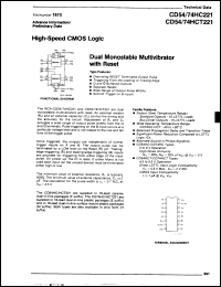 Click here to download CD74HC221E98 Datasheet