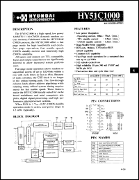 Click here to download HY51C1000LJ12 Datasheet