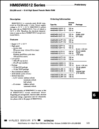 Click here to download HM65W8512DTT12 Datasheet