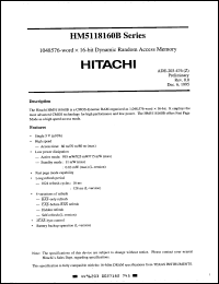 Click here to download HM5118160BTT-8 Datasheet