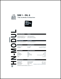 Click here to download SIM1-1215S-DIL8 Datasheet