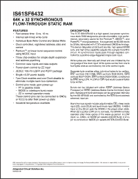 Click here to download IS61SF6432-10PQI Datasheet