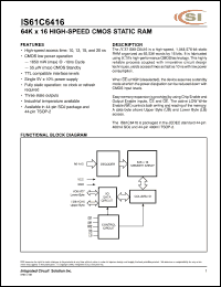 Click here to download IS61C6416-20T Datasheet