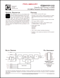 Click here to download ICS844101AGI-312 Datasheet