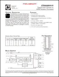 Click here to download ICS844004AGI-01T Datasheet