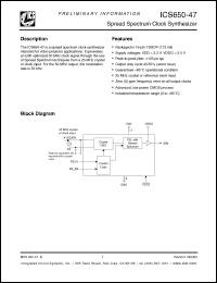 Click here to download ICS650-47 Datasheet