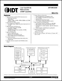 Click here to download IDT79R4650-180DPI Datasheet