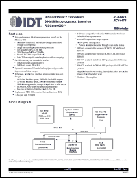 Click here to download IDT79RC64V474200DPI Datasheet