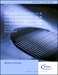 Click here to download HYS64D64020GBDL-8-B Datasheet