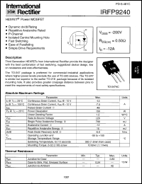 Click here to download IRFP9240 Datasheet