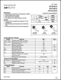 Click here to download IRFB4610 Datasheet