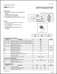 Click here to download IRFP4004PBF Datasheet