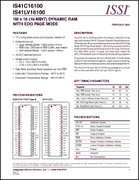 Click here to download IS41C16100-60T Datasheet