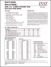 Click here to download IS41LV16256-60TI Datasheet