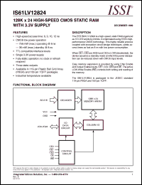 Click here to download IS61LV12824-12TQI Datasheet