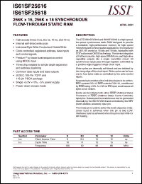 Click here to download IS61SF25616-8B Datasheet