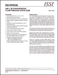 Click here to download IS61SF6436-10TQ Datasheet