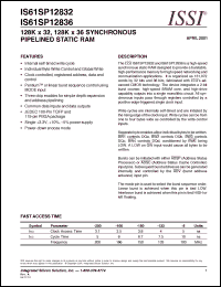 Click here to download IS61SP12836-133TQI Datasheet