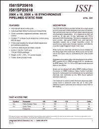 Click here to download IS61SP25616-133TQ Datasheet