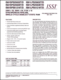 Click here to download IS61SPS25636D-133B Datasheet