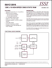 Click here to download IS61C12816-12TI Datasheet