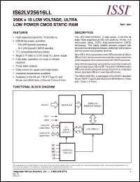 Click here to download IS62LV25616LL-70BI Datasheet