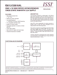 Click here to download IS61LV25616AL-12TI Datasheet