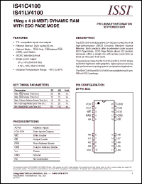 Click here to download IS41LV4100-60JI Datasheet