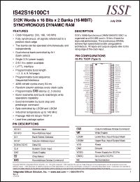 Click here to download IS42S16100C1-5TL Datasheet