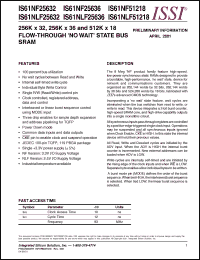 Click here to download IS61NF51218 Datasheet