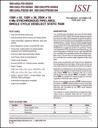 Click here to download IS61LPS25618A-250B3I Datasheet