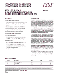 Click here to download IS61LPS51218A-200B2 Datasheet
