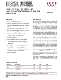 Click here to download IS61LF51236A-6.5TQ Datasheet
