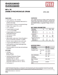 Click here to download IS42S32800D-6B Datasheet