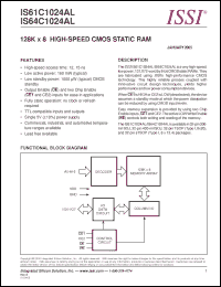 Click here to download IS61C1024AL-12JI Datasheet