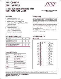 Click here to download IS41C85125 Datasheet