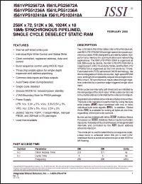 Click here to download IS61LPS102418A-250B2 Datasheet