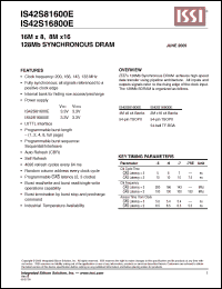 Click here to download IS42S81600E-6TL Datasheet