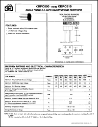 Click here to download KBPC801 Datasheet